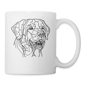Art Chien ligne - Mug blanc - blanc - Droite