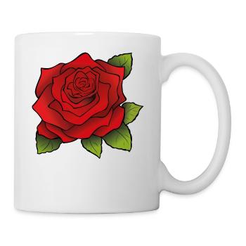 Rose rouge - Mug blanc - blanc - Droite