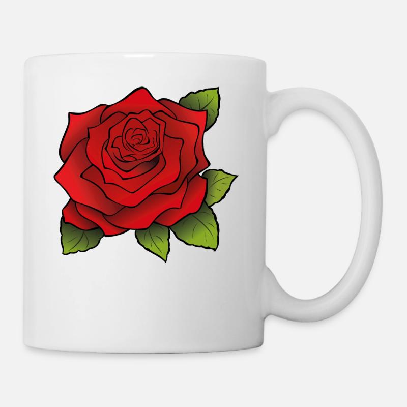 Red rose - Mug - white