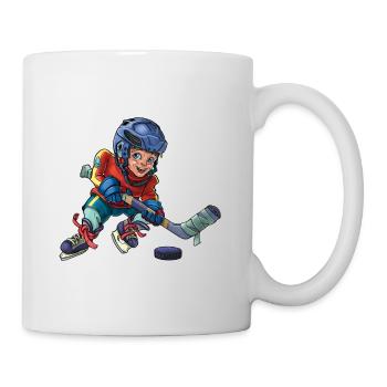 Kleiner Hockeyspieler - Tasse - Weiß - Rechts