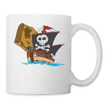pirate ship boat pirat piratenschiff schiff skull5 - Tasse - Weiß - Rechts