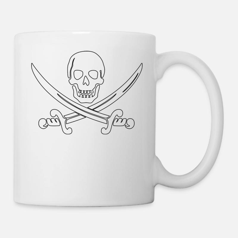 pirate ship boat pirat piratenschiff schiff skull9 - Tasse - Weiß