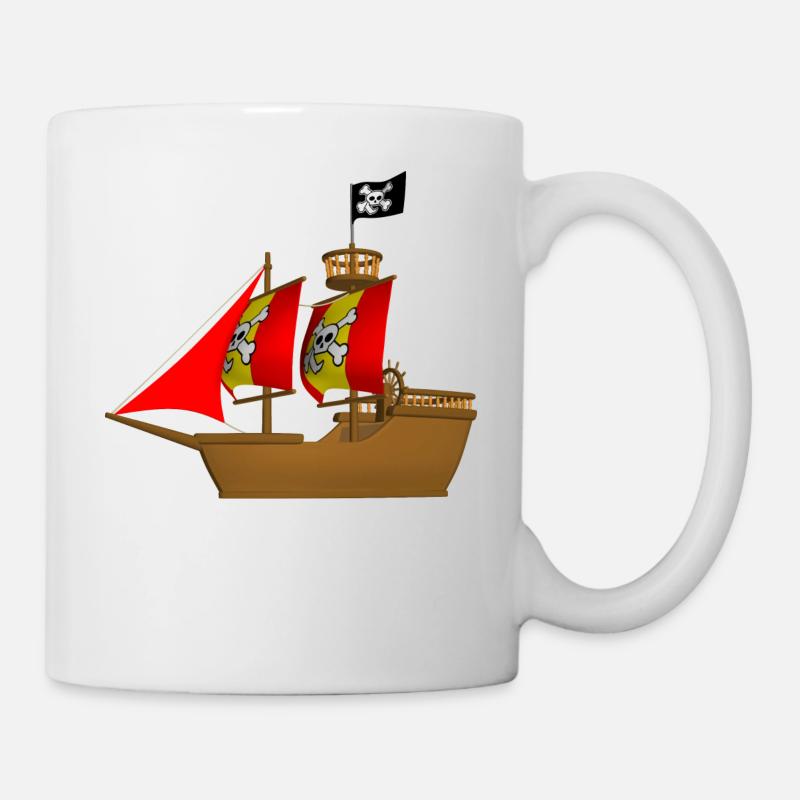 bateau pirate bateau bateau pirate Skull1 - Mug blanc - blanc