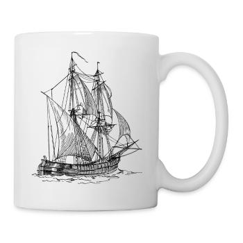 pirate ship boat pirat piratenschiff schiff skull1 - Tasse - Weiß - Rechts