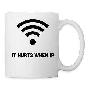 WIFI IT HURTS WHEN IP - Mug - white - Right