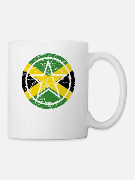 wurzeln stern heart love heimat Jamaica png - Tasse - Weiß