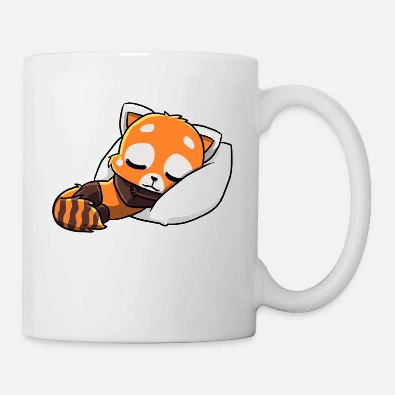 Roter Panda am schlafen - Tasse - Weiß