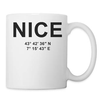 Ville de Nice France coordonnées GPS Noir - Mug - white - Right