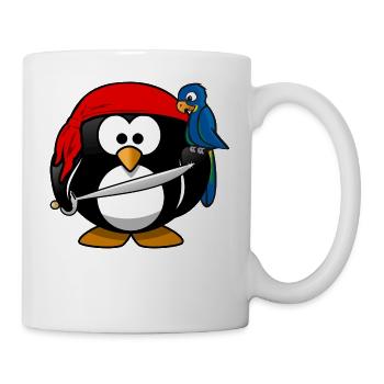 Pirat Pinguin - Tasse - Weiß - Rechts