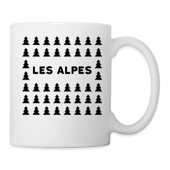 fir trees alps - Mug - white - Right