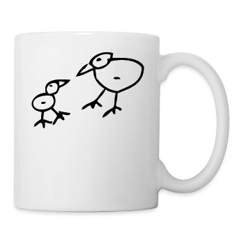 Vogel - Tasse - Weiß - Rechts