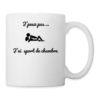 J'peux pas j'ai sport de chambre - Mug blanc - blanc - Droite