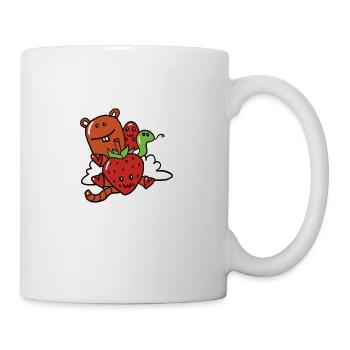 Strawberry snake eat kids gift love - Mug - white - Right