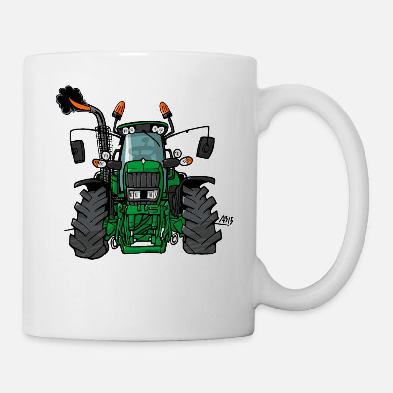 0175 Green tractor - Mug - white