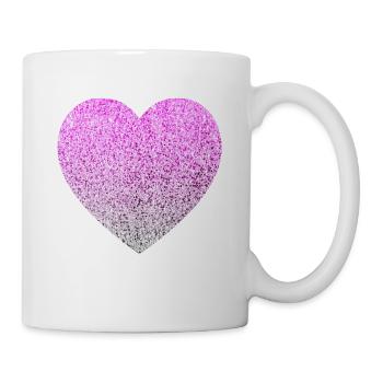 Glitter Herz - Tasse - Weiß - Rechts