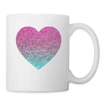 glitter herz - Tasse - Weiß - Rechts