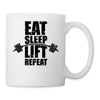 Essen Schlaf Lift - Tasse - Weiß - Rechts