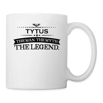 Mann mythos legende geschenk Tytus - Tasse - Weiß - Rechts