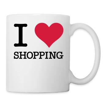 J'adore faire du shopping - Mug blanc - blanc - Droite
