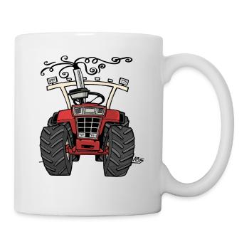 0143 roter Traktor 1255 - Tasse - Weiß - Rechts