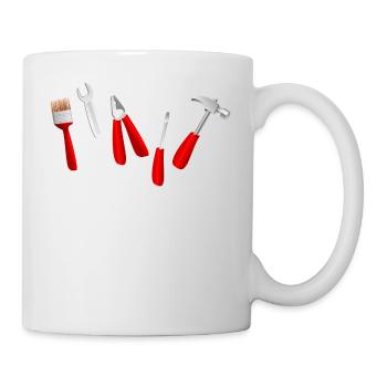 tool tools brush hammer screwdriver pliers - Mug - white - Right
