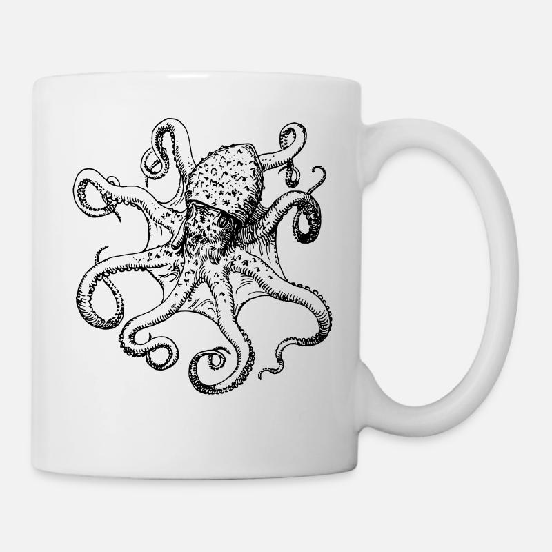 poulpe géant calmar, poulpe, calmar, poissons seiche - Mug blanc - blanc