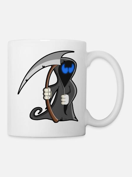 cartoon la faucheuse - Mug blanc - blanc