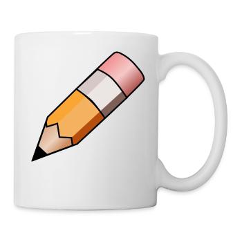 school schule lernen teacher lehrer pencil stift p - Tasse - Weiß - Rechts