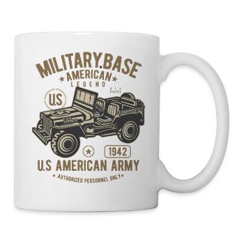 Armée américaine Jeep Legend militaire SUV - Mug blanc - blanc - Droite