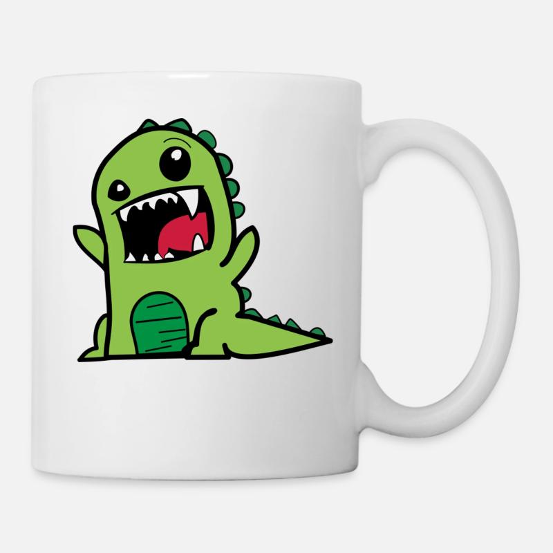 Dessin animé Dino - Mug blanc - blanc