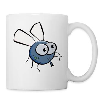 Fliege - Tasse - Weiß - Rechts