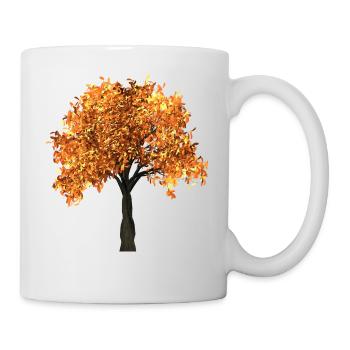 tree baum blaetter herbst niederlassungen isoliert - Tasse - Weiß - Rechts
