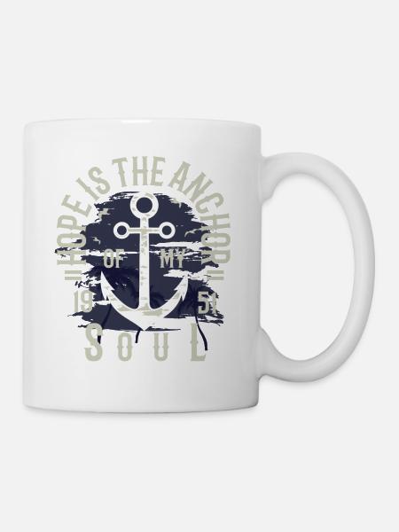 L'espoir est l'ancre de ma vie d'espoir citation Anchor - Mug blanc - blanc