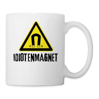 idiotenmagnet - Tasse - Weiß - Rechts