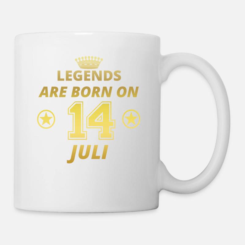 légendes né le 14 Juillet, anniversaire - Mug blanc - blanc