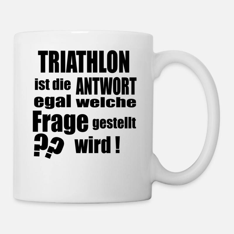 Antwort auf alles TRIATHLON - Tasse - Weiß