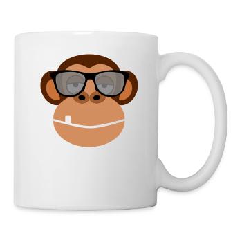 Chilliger Affe mit Sonnenbrille Geschenkidee - Tasse - Weiß - Rechts