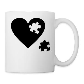 Heart puzzle - Mug - white - Right