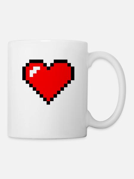 coeur de pixel - Mug blanc - blanc