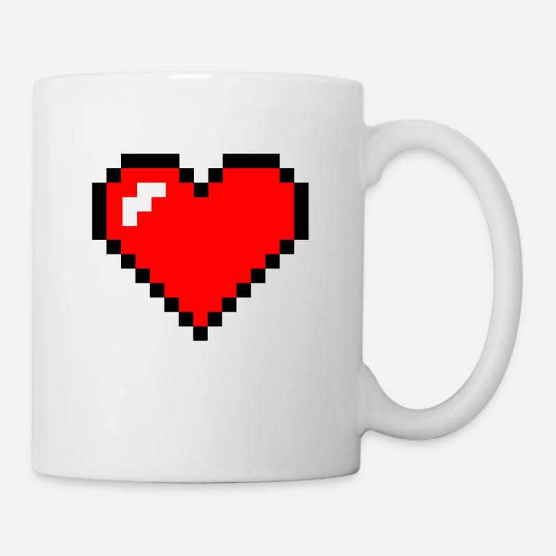 coeur de pixel - Mug blanc - blanc