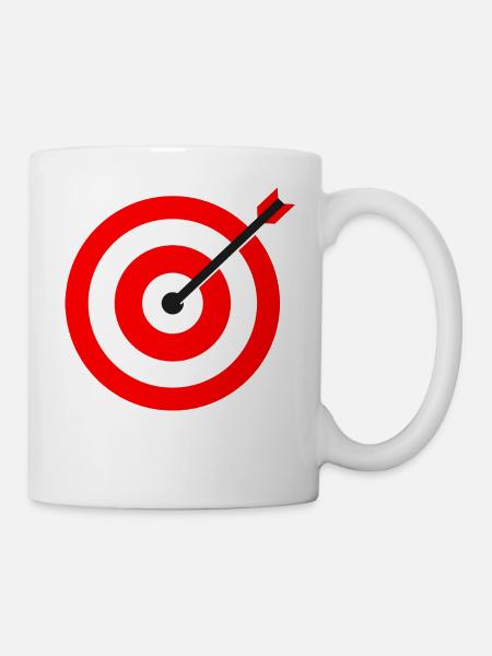 Zielscheibe Volltreffer - Tasse - Weiß