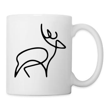 oneline Hirsch - Tasse - Weiß - Rechts