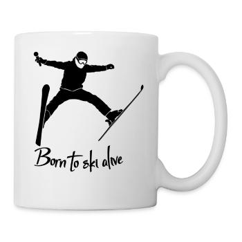 born to ski alive schwarz - Tasse - Weiß - Rechts
