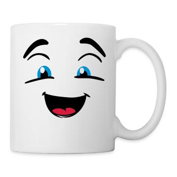 Lachendes Gesicht - Tasse - Weiß - Rechts