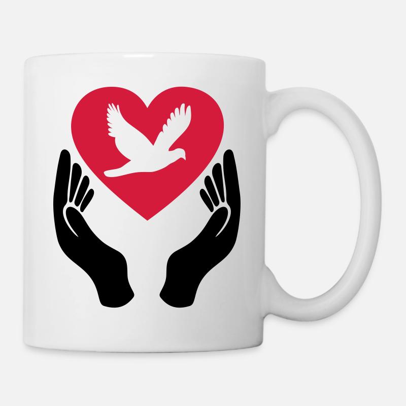 Friedenstaube - Liebe - Pazifist - Tasse - Weiß