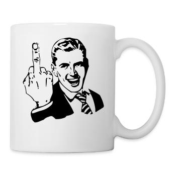 Mittelfinger - Tasse - Weiß - Rechts