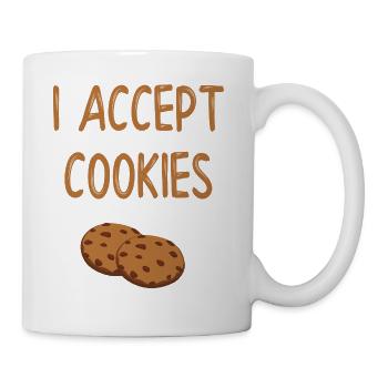 J'accepte les cookies Internet Memes Cookies en ligne drôles - Mug blanc - blanc - Droite