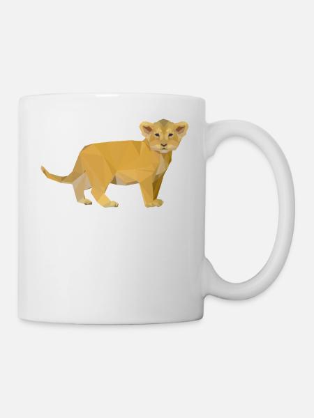 Löwen Baby Polygon - Tasse - Weiß
