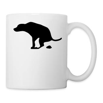 kackender Hund Silhouette - Tasse - Weiß - Rechts