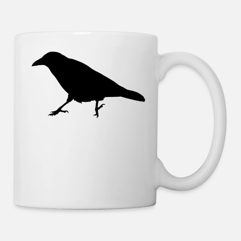 Krähe Rabe Silhouette - Tasse - Weiß